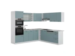 Best Vicco R-Line Einbauküche Blau-Grau/Weiß 237 x 60 cm ohne Arbeitsplatte ohne E-Geräte Blaugrau