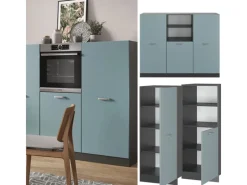 Discount Vicco R-Line Einbauküche Blau-Grau/Anthrazit 180 cm ohne Arbeitsplatte ohne E-Geräte Pantryküchen|Einbauküchen