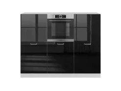 Hot Vicco R-Line Einbauküche /Weiß 180 cm ohne Arbeitsplatte ohne E-Geräte Schwarz Hochglanz