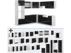Vicco R-Line Einbauküche /Weiß 237 x 60 cm ohne Arbeitsplatte ohne E-Geräte Einbauküchen|Winkelküchen