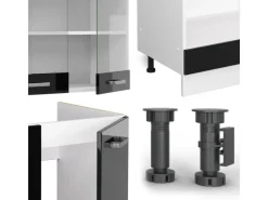 Clearance Vicco R-Line Einbauküche 227 x 287 cm ohne Arbeitsplatte ohne E-Geräte Küchenschränke|Winkelküchen