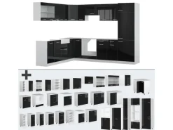 Clearance Vicco R-Line Einbauküche 227 x 287 cm ohne Arbeitsplatte ohne E-Geräte Küchenschränke|Winkelküchen