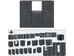 Zubehör Für Küchenarmatur<Vicco R-Line Einbauküche Schwarz Beton/Anthrazit 180 cm ohne Arbeitsplatte ohne E-Geräte Beton Anthrazit