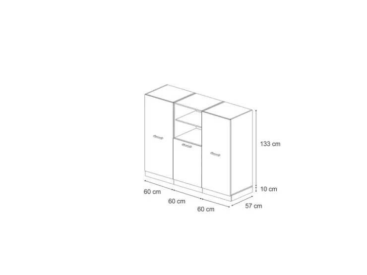 Zubehör Für Küchenarmatur|Herde<Vicco R-Line Küchenblock /Goldkraft Eiche 180 cm ohne Arbeitsplatte ohne E-Geräte Beton