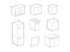 Outlet Vicco R-Line Küchenzeile Anthrazit Landhaus/Weiß 300 cm AP Eiche ohne E-Geräte Einbauküchen