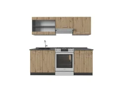 Vicco R-Line Küchenzeile Artisan Eiche/Anthrazit 200 cm ohne Arbeitsplatte ohne E-Geräte Eiche Hell