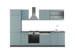Discount Vicco R-Line Küchenzeile Blau-Grau/Anthrazit 300 cm AP Anthrazit ohne E-Geräte Einbauküchen