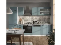 Einbauküchen<Vicco R-Line Küchenzeile Blau-Grau 300 cm AP Marmor ohne E-Geräte Blaugrau