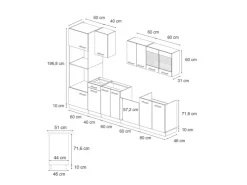 Zubehör Für Küchenarmatur|Einbauküchen<Vicco R-Line Küchenzeile /Goldkraft Eiche 300 cm mit HochschrankAP Eiche ohne E-Geräte Edelgrau