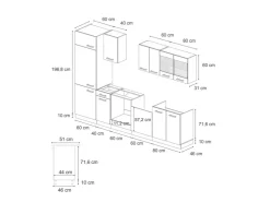 Best Vicco R-Line Küchenzeile Goldkraft /Weiß 300 cm AP Anthrazit ohne E-Geräte Eiche