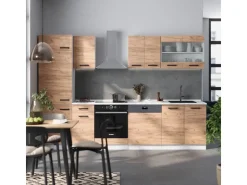 Best Vicco R-Line Küchenzeile Goldkraft /Weiß 300 cm AP Anthrazit ohne E-Geräte Eiche
