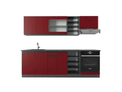 Küchenschränke<Vicco R-Line Küchenzeile /Anthrazit 240 cm AP Anthrazit ohne E-Geräte Rot
