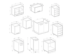 Pantryküchen|Winkelküchen<Vicco R-Line Küchenzeile /Anthrazit 240 cm J-Shape ohne E-Geräte Rot