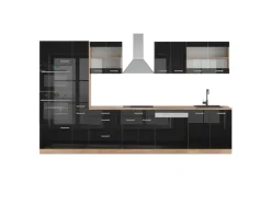 Clearance Vicco R-Line Küchenzeile 350 cm mit HochschrankAP Eiche ohne E-Geräte Küchenschränke