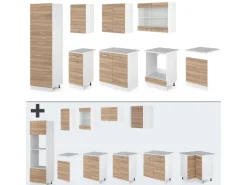 Vicco R-Line Küche Sonoma 300 cm AP Marmor ohne E-Geräte Einbauküchen