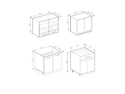 New Vicco R-Line Singleküche Beton/Weiß 140 cm AP Anthrazit ohne E-Geräte Single-Küchen