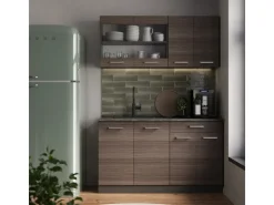 Single-Küchen|Kühlschränke<Vicco R-Line Singleküche /Anthrazit 140 cm ohne Arbeitsplatte ohne E-Geräte Edelgrau
