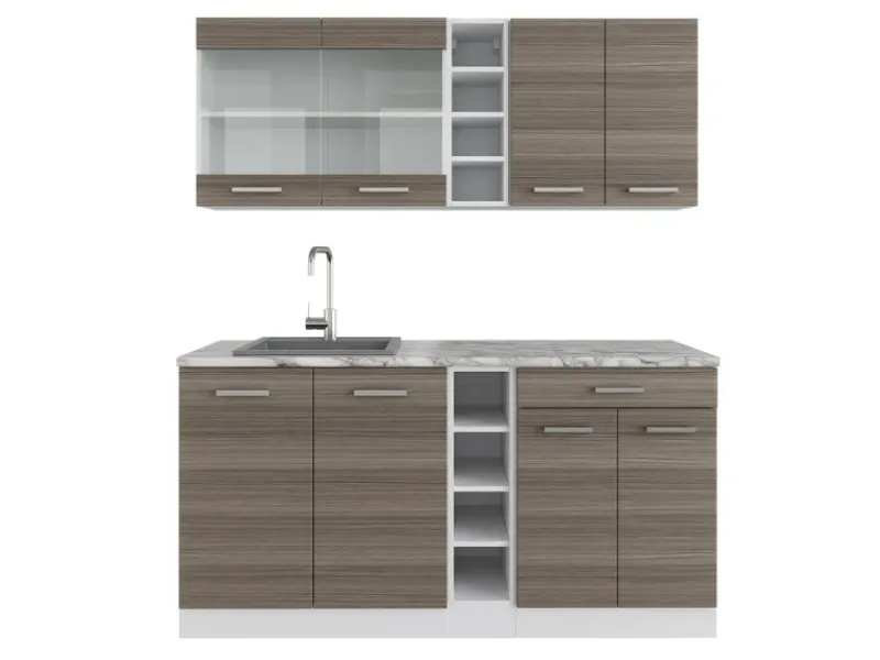 Clearance Vicco R-Line Singleküche /Weiß 160 cm ohne Arbeitsplatte ohne E-Geräte Single-Küchen|Zubehör Für Küchenarmatur