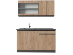 Discount Vicco R-Line SingleKüche Goldkraft Eiche/Anthrazit 140 cm AP Anthrazit Opt 2 ohne E-Geräte