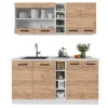 Discount Vicco R-Line Singleküche Goldkraft Eiche/Weiß 160 cm AP Eiche ohne E-Geräte