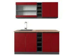 Sale Vicco R-Line Singleküche /Anthrazit 160 cm AP Eiche ohne E-Geräte Single-Küchen