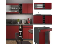 Sale Vicco R-Line Singleküche /Anthrazit 160 cm AP Eiche ohne E-Geräte Single-Küchen