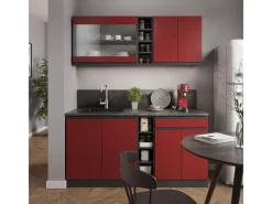 Vicco R-Line Singleküche /Anthrazit 160 cm J-Shape ohne E-Geräte Single-Küchen|Miniküchen