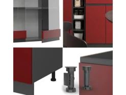 Vicco R-Line Singleküche /Anthrazit 160 cm J-Shape ohne E-Geräte Single-Küchen|Miniküchen