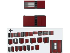 Vicco R-Line Singleküche /Anthrazit 160 cm J-Shape ohne E-Geräte Single-Küchen|Miniküchen