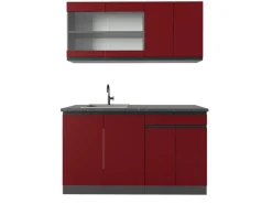 Single-Küchen<Vicco R-Line Singleküche /Anthrazit 140 cm J-Shape ohne E-Geräte Rot