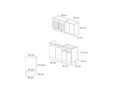Best Vicco R-Line Singleküche /Anthrazit 160 cm AP Anthrazit ohne E-Geräte Single-Küchen|Einbauküchen