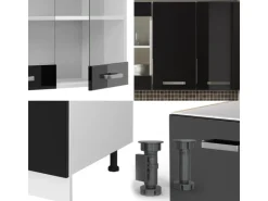 Best Vicco R-Line Singleküche /Anthrazit 160 cm AP Anthrazit ohne E-Geräte Single-Küchen|Einbauküchen