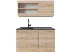 Sale Vicco R-Line Single Küche Sonoma/Goldkraft Eiche 140 cm AP Anthrazit ohne E-Geräte Sonoma Eiche