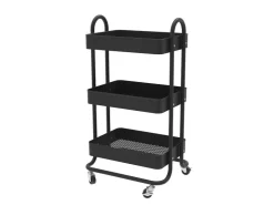 Vicco Rollregal Tron Rollbare Küchen-Minibar 46x79 cm Schwarz