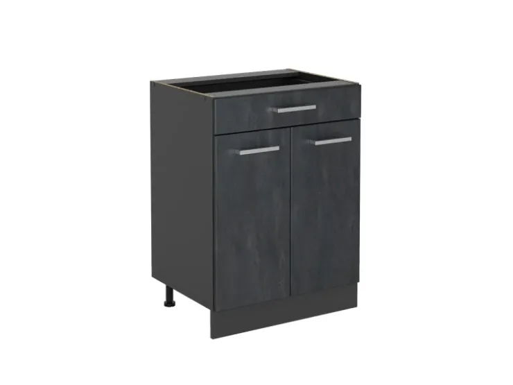 Küchenschränke<Vicco Schubladenschrank R-Line Schwarz Beton 60 cm mit Schublade ohne Arbeitsplatte Beton Anthrazit