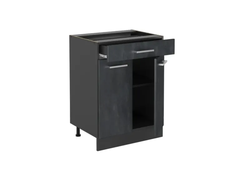 Küchenschränke<Vicco Schubladenschrank R-Line Schwarz Beton 60 cm mit Schublade ohne Arbeitsplatte Beton Anthrazit
