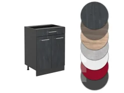 Küchenschränke<Vicco Schubladenschrank R-Line Schwarz Beton 60 cm mit Schublade ohne Arbeitsplatte Beton Anthrazit