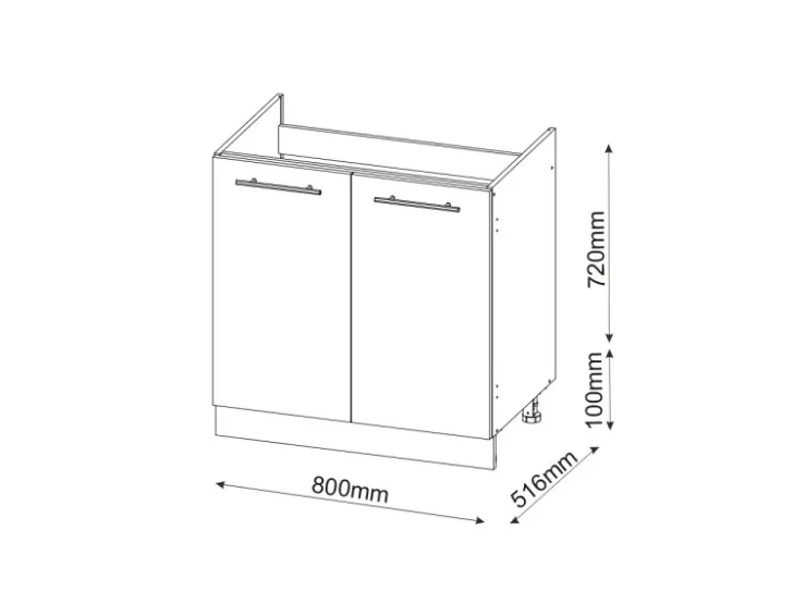 Pfannen|Küchenschränke<Vicco Spülenunterschrank Fame-Line Goldkraft /Weiß 80 cm ohne Arbeitsplatte Eiche