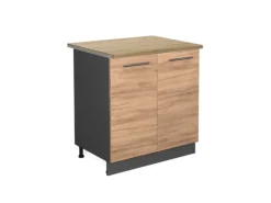 Sale Vicco Spülenunterschrank Fame-Line Goldkraft /Anthrazit 80 cm mit Regal AP Eiche