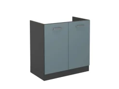 Küchenschränke<Vicco Spülenunterschrank R-Line Blau-Grau/Anthrazit 80 cm ohne Arbeitsplatte Blaugrau