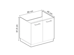 Küchenschränke|Einbauküchen<Vicco Spülenunterschrank R-Line Blau-Grau/Weiß 80 cm ohne Arbeitsplatte Blaugrau