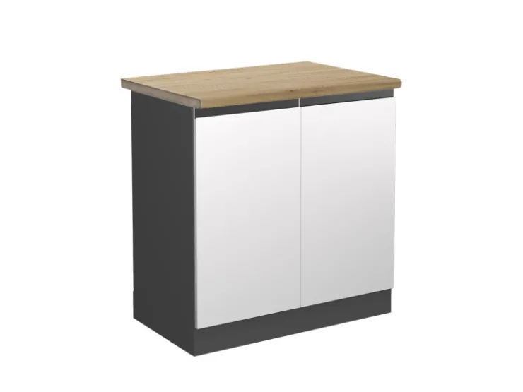 Besteckkästen|Zubehör Für Küchenarmatur<Vicco Spülenunterschrank R-Line Küchenunterschrank für die Spüle /Anthrazit 80 cm AP Eiche Weiß