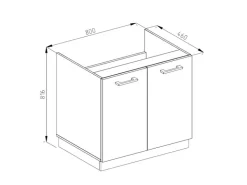 Besteckkästen|Zubehör Für Küchenarmatur<Vicco Spülenunterschrank R-Line Küchenunterschrank für die Spüle /Anthrazit 80 cm AP Eiche Weiß