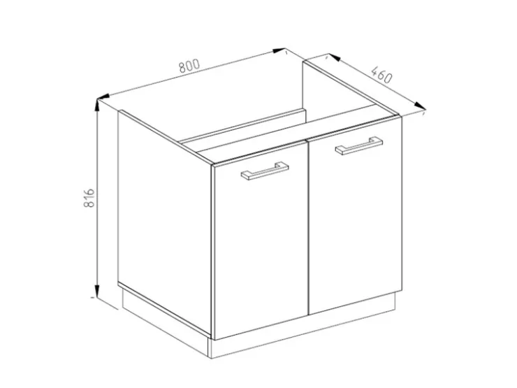 Besteckkästen|Zubehör Für Küchenarmatur<Vicco Spülenunterschrank R-Line Küchenunterschrank für die Spüle /Anthrazit 80 cm AP Eiche Weiß