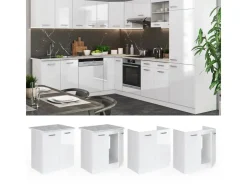 Best Vicco Spülenunterschrank R-Line Hochglanz/ 80 cm AP Anthrazit Weiß