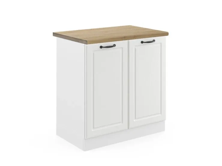 Vicco Spülenunterschrank R-Line Küchenunterschrank für die Spüle Landhaus/ 80 cm AP Eiche Weiß