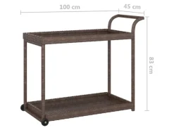 Discount vidaXL Barwagen Braun 100x45x83 cm Poly Rattan Servierwagen