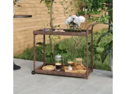 Discount vidaXL Barwagen Braun 100x45x83 cm Poly Rattan Servierwagen