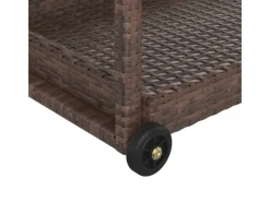 Discount vidaXL Barwagen Braun 100x45x83 cm Poly Rattan Servierwagen