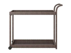 Discount vidaXL Barwagen Braun 100x45x83 cm Poly Rattan Servierwagen